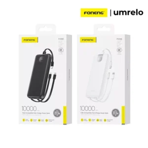 Foneng PX107 20000mAh 22.5W Power Bank with Built-In 3 Cables