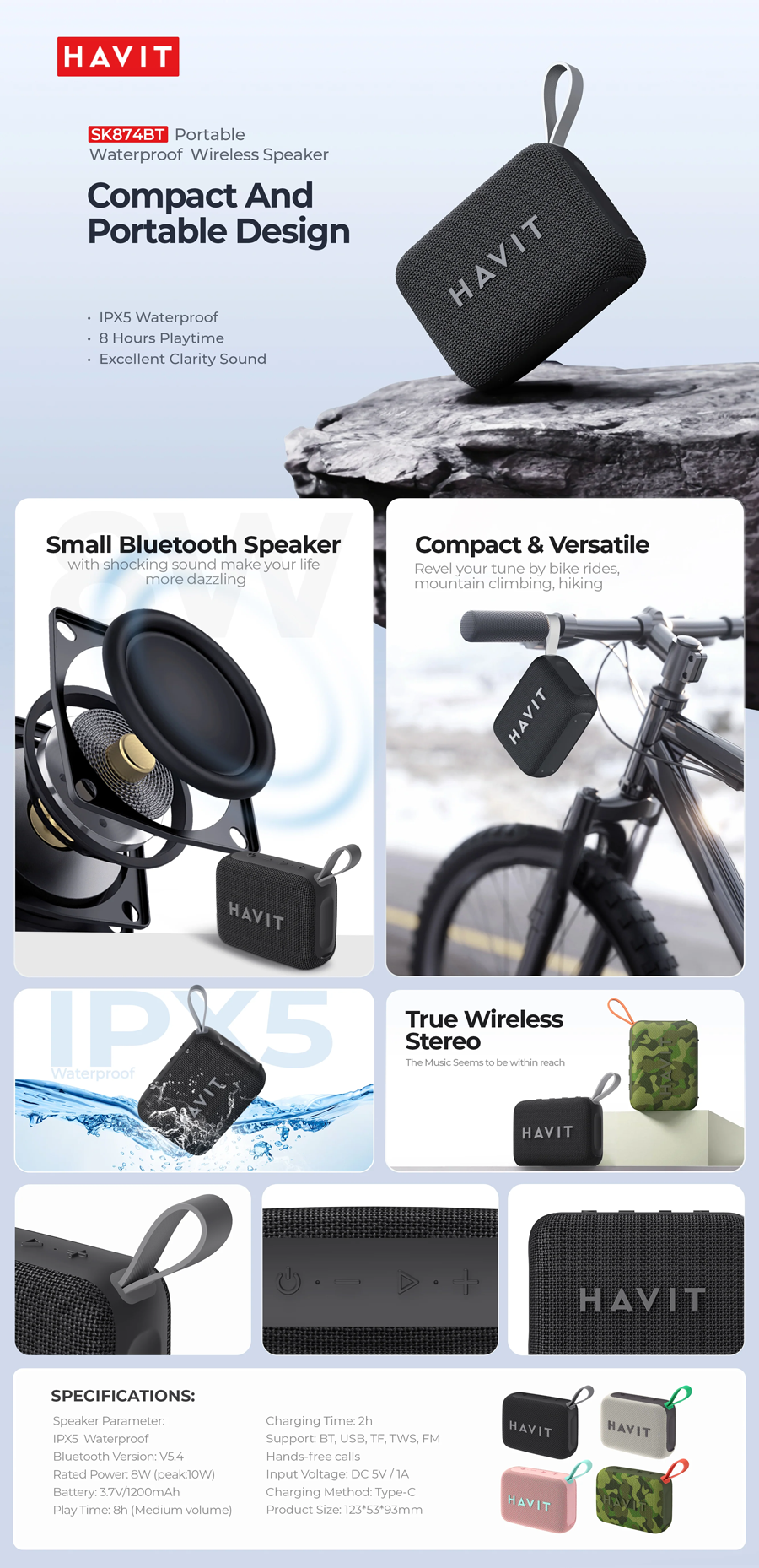 HAVIT SK874BT Portable Wireless Speaker