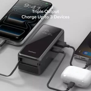 Momax 1-Pac+ 10000mAh 3-in-1 Hybrid GaN Battery Pack with Built-In Retractable Cable - Image 9