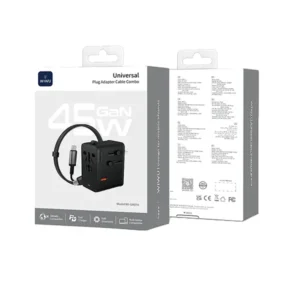 WiWU Wi-UA014 45W Universal Plug Adapter Cable Combo - Image 5