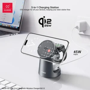 XUNDD Qi2.2 25W 3 in 1 Magnetic Wireless Charger