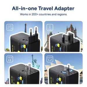 Baseus EnerCore CG11 70W GaN Universal Travel Adapter with Retractable Cable - Image 3