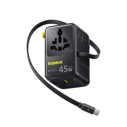 Baseus PicoGo AG11 45W GaN Universal Travel Adapter with Retractable Cable