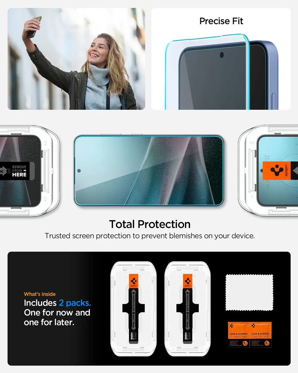 Spigen Galaxy S25 Ultra Glas.tR EZ Fit HD Screen Protector - 2 Pack