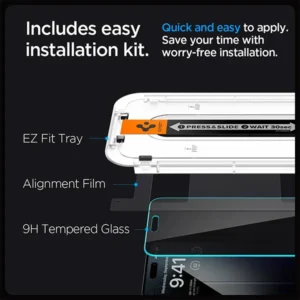 Spigen iPhone 16 Pro Max / 17 Pro Max Glas.tR EZ Fit HD Screen Protector – 2 Pack - Image 5