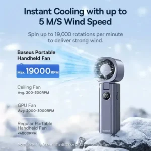 Baseus GoTrip DT1 High-Speed Foldable Handheld Fan - 4000mAh