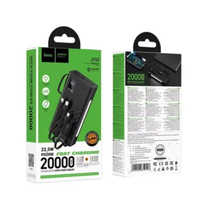 Hoco J155 20000mAh 22.5W Power Bank with Built in Cables