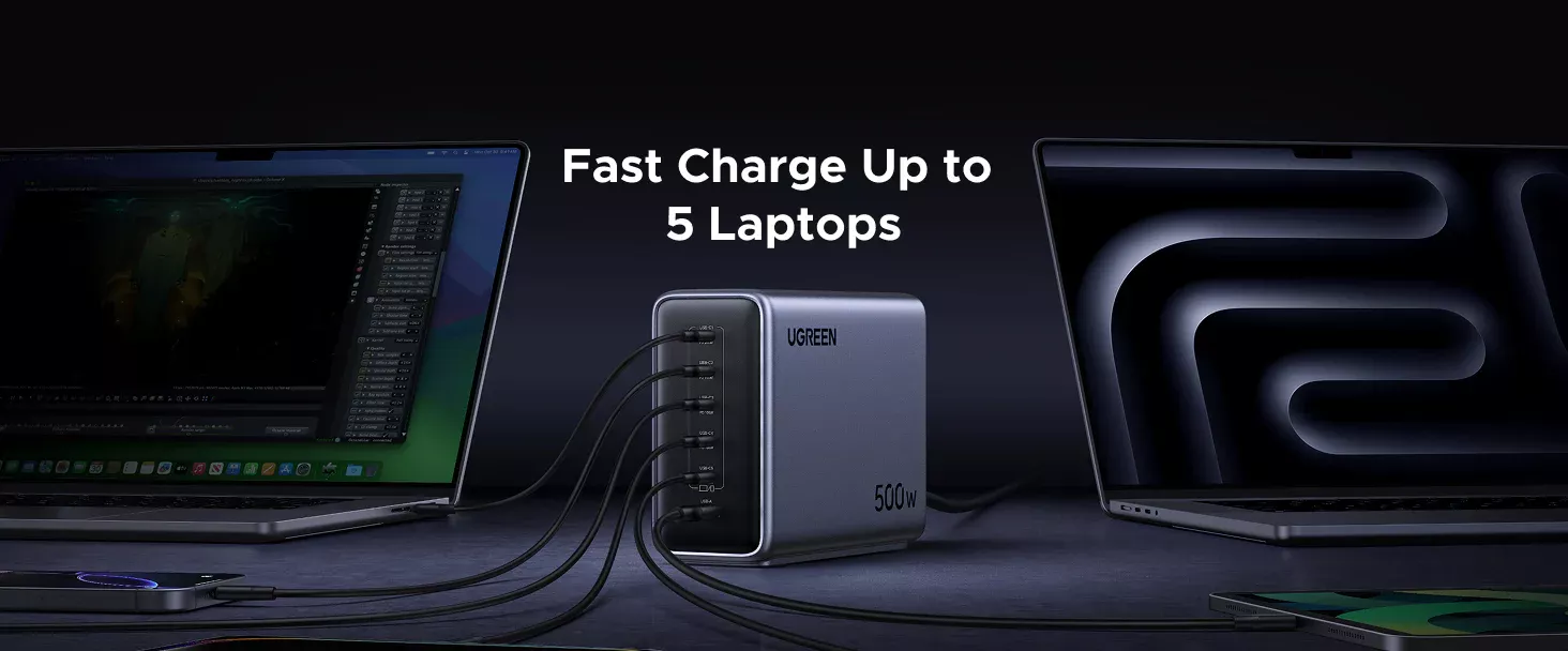 UGREEN X759 6-Port 500W GaN Desktop Fast Charger (55550B)