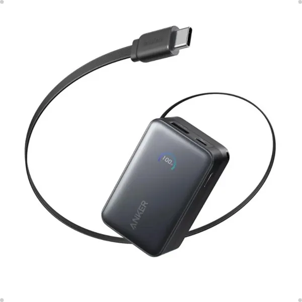 Anker Nano 10000mAh 45W Power Bank with Built-In Retractable USB-C Cable