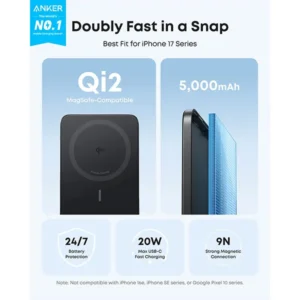 Anker Nano MagGo 5000mAh Ultra Slim Qi2 Power Bank A1665