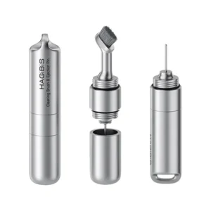 HAGiBiS 2-in-1 EDC Portable Keychain with Built-in Cleaning Brush & SIM Ejection Pin Tools