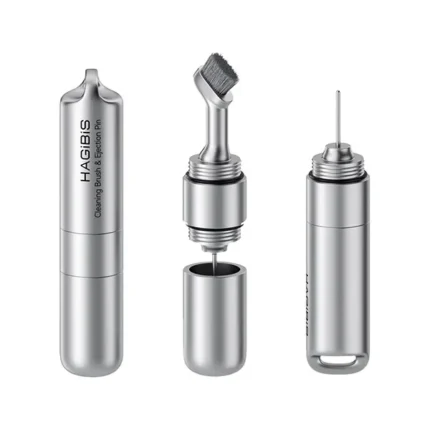 HAGiBiS 2-in-1 EDC Portable Keychain with Built-in Cleaning Brush & SIM Ejection Pin Tools