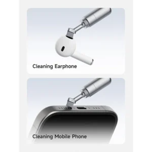 HAGiBiS 2 in 1 EDC Portable Keychain with Built-in Cleaning Brush & SIM Ejection Pin Tools