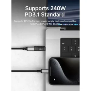 HAGiBiS USB4 Adapter with LED Display PD3.1 240W 80Gbps 80-60Hz