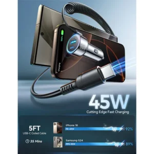 JOYROOM JR-CL07 90W 3-in-1 Wired Car Charger (Type-C)