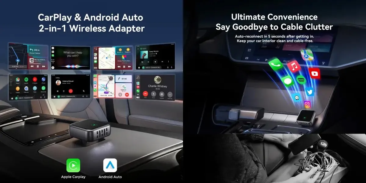 JOYROOM JR-CP3 2-in-1 Wireless CarPlay Adapter for Cars