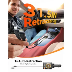 Joyroom JR-CCL05 65W 4-in-1 Retractable Cable Car Charger - Image 4