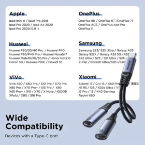 Joyroom SY-C03 2-in-1 Audio Adapter (Type-C to Dual Type-C)