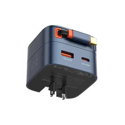 LDNIO Q10 65W GaN Fast Charger with 80cm Retractable Cable