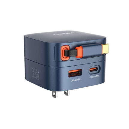 LDNIO Q9 33W Safe PD Fast Charger with Retractable Type-C Cable