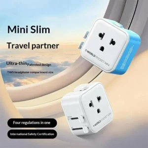 MOMAX UA37 1-World Pocket Mini Ultra-Thin Universal Travel Charger Adapter
