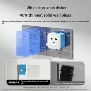 MOMAX UA37 1-World Pocket Mini Ultra-Thin Universal Travel Charger Adapter