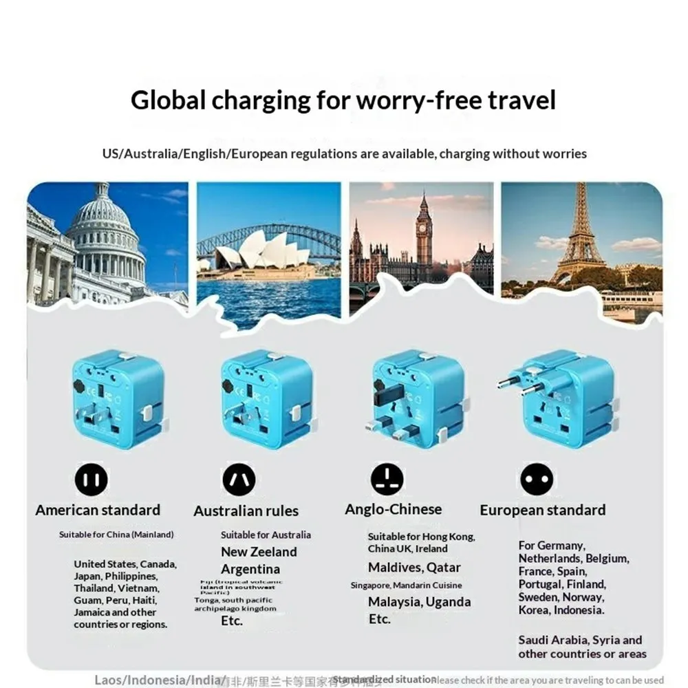 MOMAX UA37 1-World Pocket Mini Ultra-Thin Universal Travel Charger Adapter