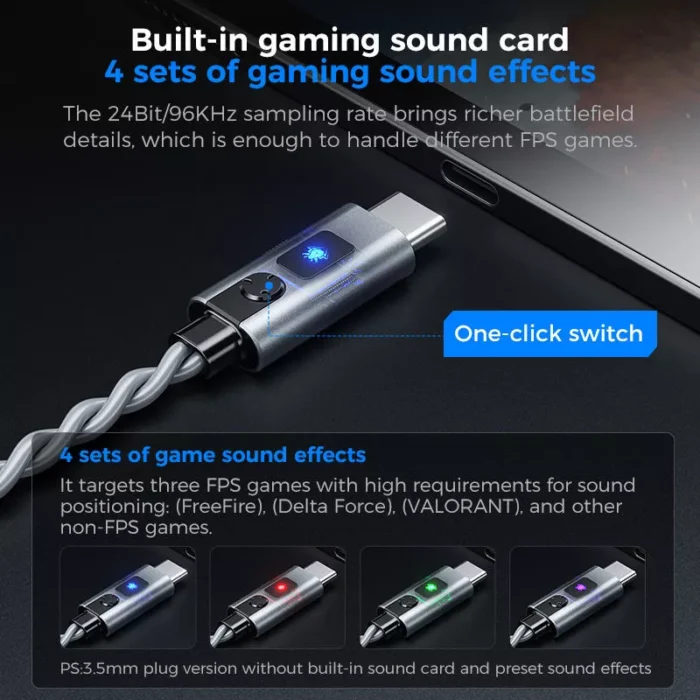 Plextone G18 Type-C Wired Gaming Earphone - Image 5