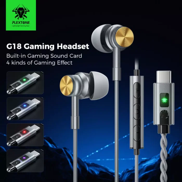 Plextone G18 Type-C Wired Gaming Earphone - Image 2