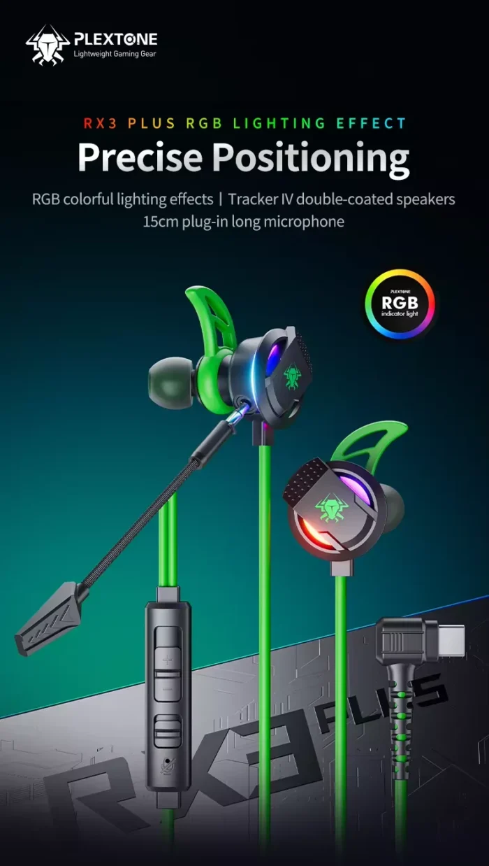 Plextone RX3 PLUS Type-C Wired Gaming Earphone