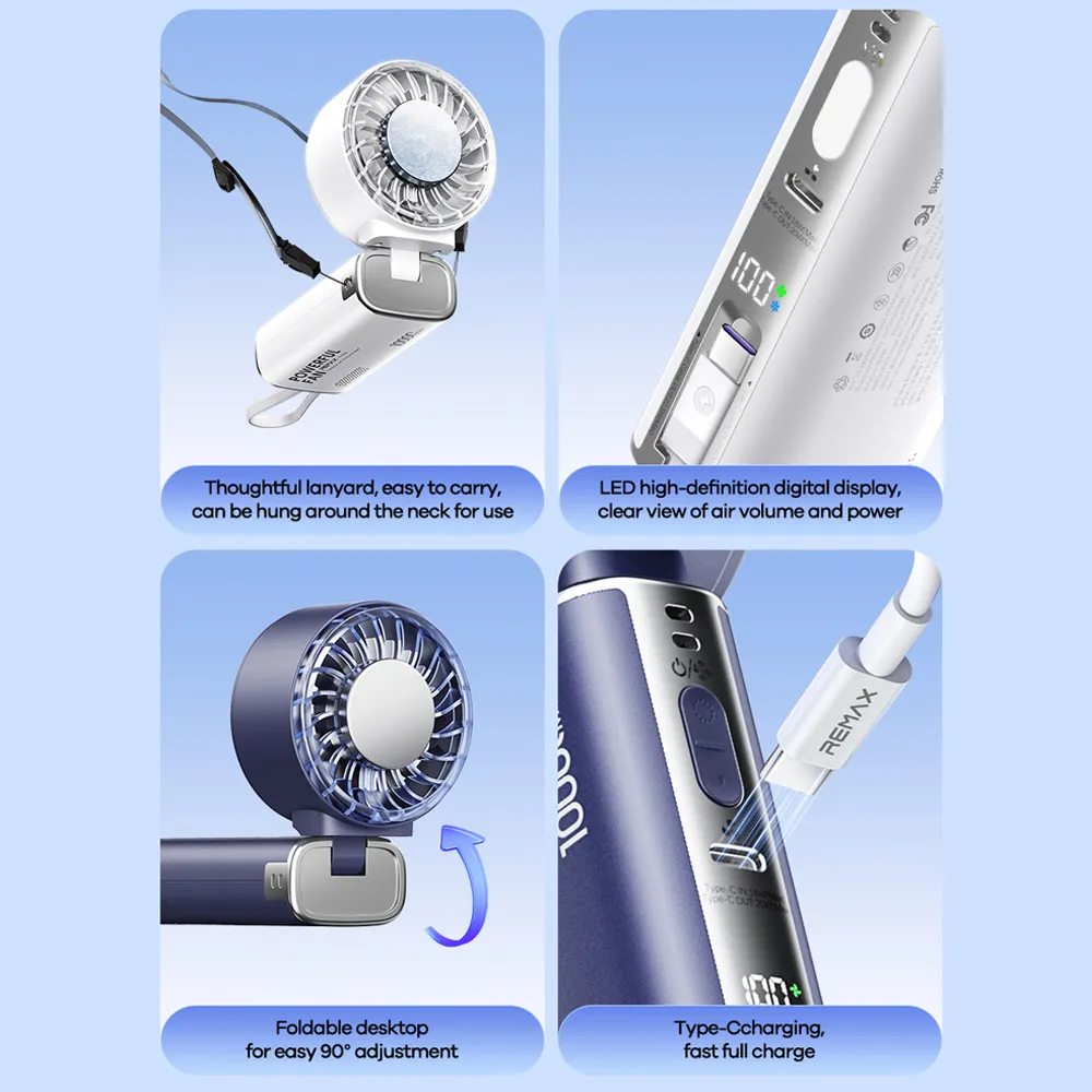REMAX RS-SF28 10000mAh Handheld Fan with Powerbank