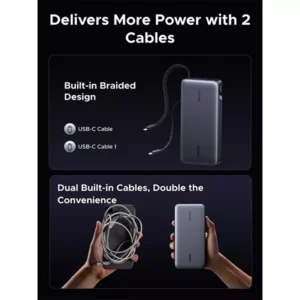 UGREEN PB552 Nexode Power Bank 165W 25000mAh Power Bank with 2 Built-in USB-C Cables - Image 5