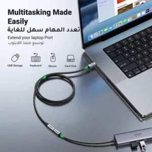 UGREEN US372 USB-C Male to USB-C Female Gen2 Alu Case Braided Extension Cable 1M (30205) - Image 3