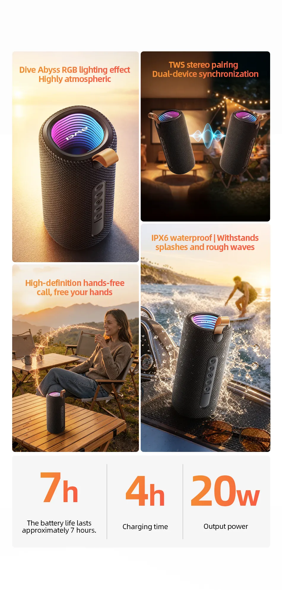 Awei Y200 Pro 20W RGB Bluetooth Speaker