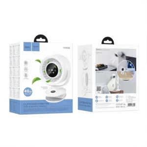 HOCO HX608 3‑in‑1 Automatic Rotating Clip Fan Table Wall Mount 3600mAh Battery