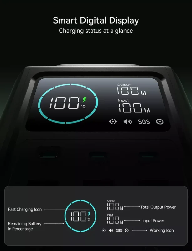 JOYROOM JR PBF10 PD100W 75000mAh Power Bank with Night Light 5