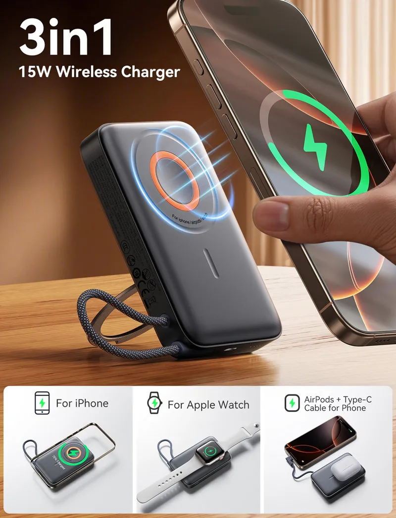 JOYROOM JR-PBM02 22.5W 10000mAh 3 in 1 Magnetic Power Bank