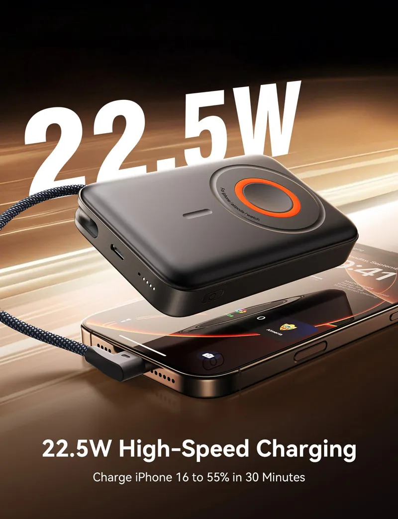 JOYROOM JR-PBM02 22.5W 10000mAh 3 in 1 Magnetic Power Bank