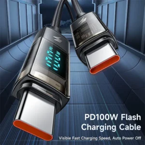 Mcdodo CA-3610 100W Digital Auto Power Off Type-C to Type-C Transparent Data Cable