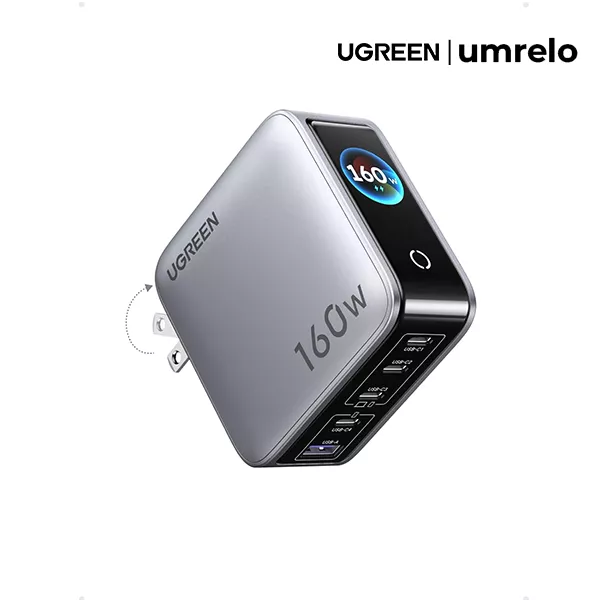 UGREEN X774 Nexode Pro 160W GaN 5-Port Smart Display Fast Wall Charger (1) UGREEN X774 Nexode Pro 160W GaN 5-Port Smart Display Fast Wall Charger