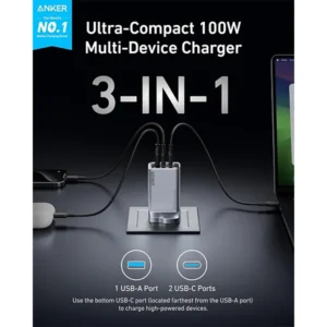 Anker Prime 100W 3 Ports GaN Charger (A2688) - UK Plug