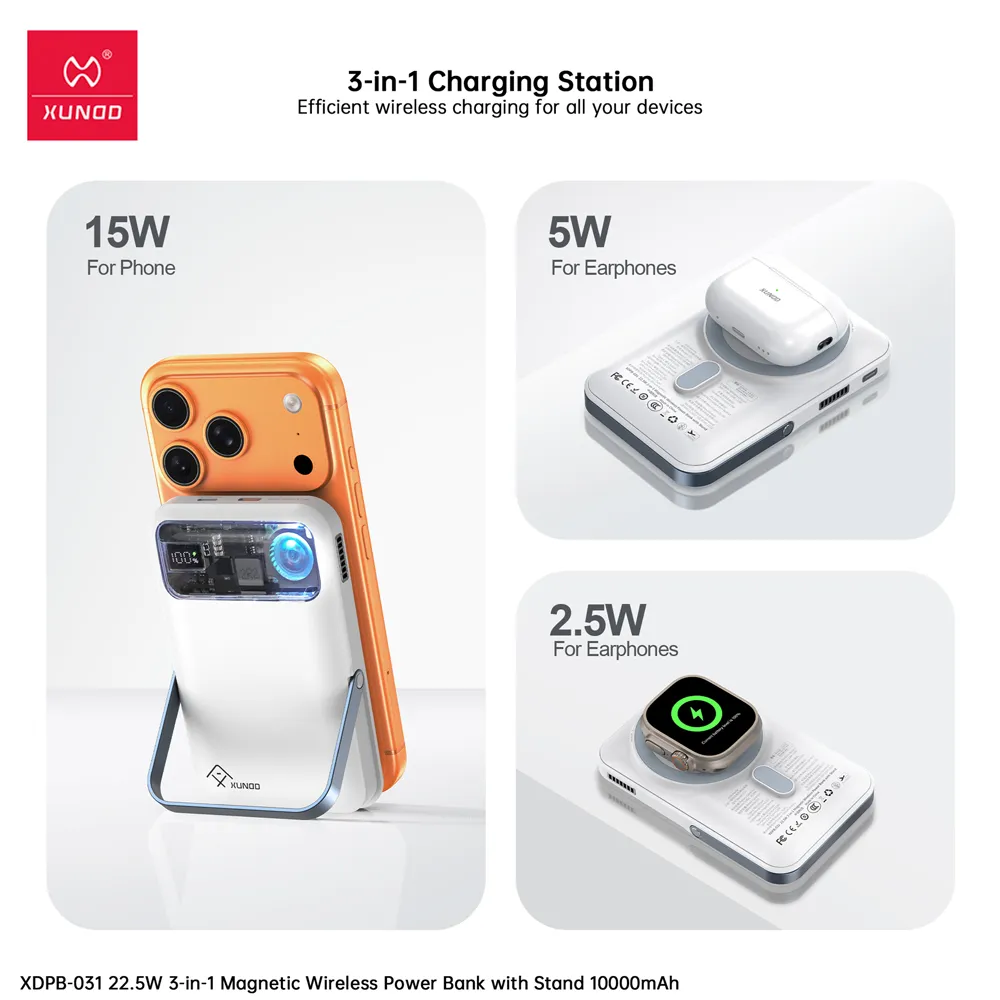 XUNDD 3-in-1 Magnetic 22.5W 10000mAh Power Bank (XDPB-031)