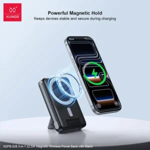 XUNDD XDPB-028 22.5W 3-in-1 10000mAh Magnetic Wireless Power Bank with Stand