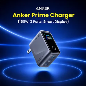 Anker Prime Charger (160W, 3 Ports, Smart Display) – Global Version