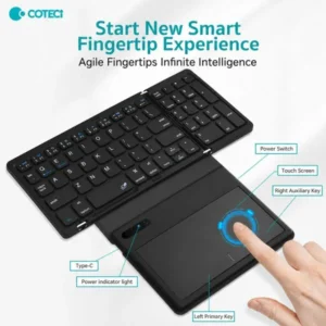 Coteci OF-032 81 Key Folding Keyboard with TouchPad