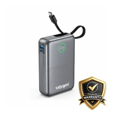 Dexgen DXP65 65W 20000mAh Digital Display Power Bank with Built-in USB-C Cable
