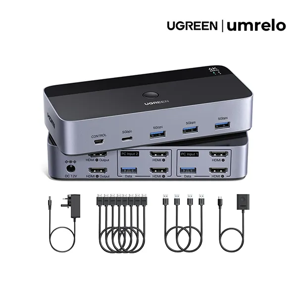 UGREEN AK500 2 In 2 Out HDMI Dual Monitor KVM Switch (55460) UGREEN AK500 2 In 2 Out HDMI Dual Monitor KVM Switch