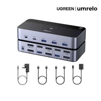 UGREEN AK700 DisplayPort Dual Monitor KVM Switch 2 In 2 Out